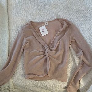 Sparkly cream cropped sweater